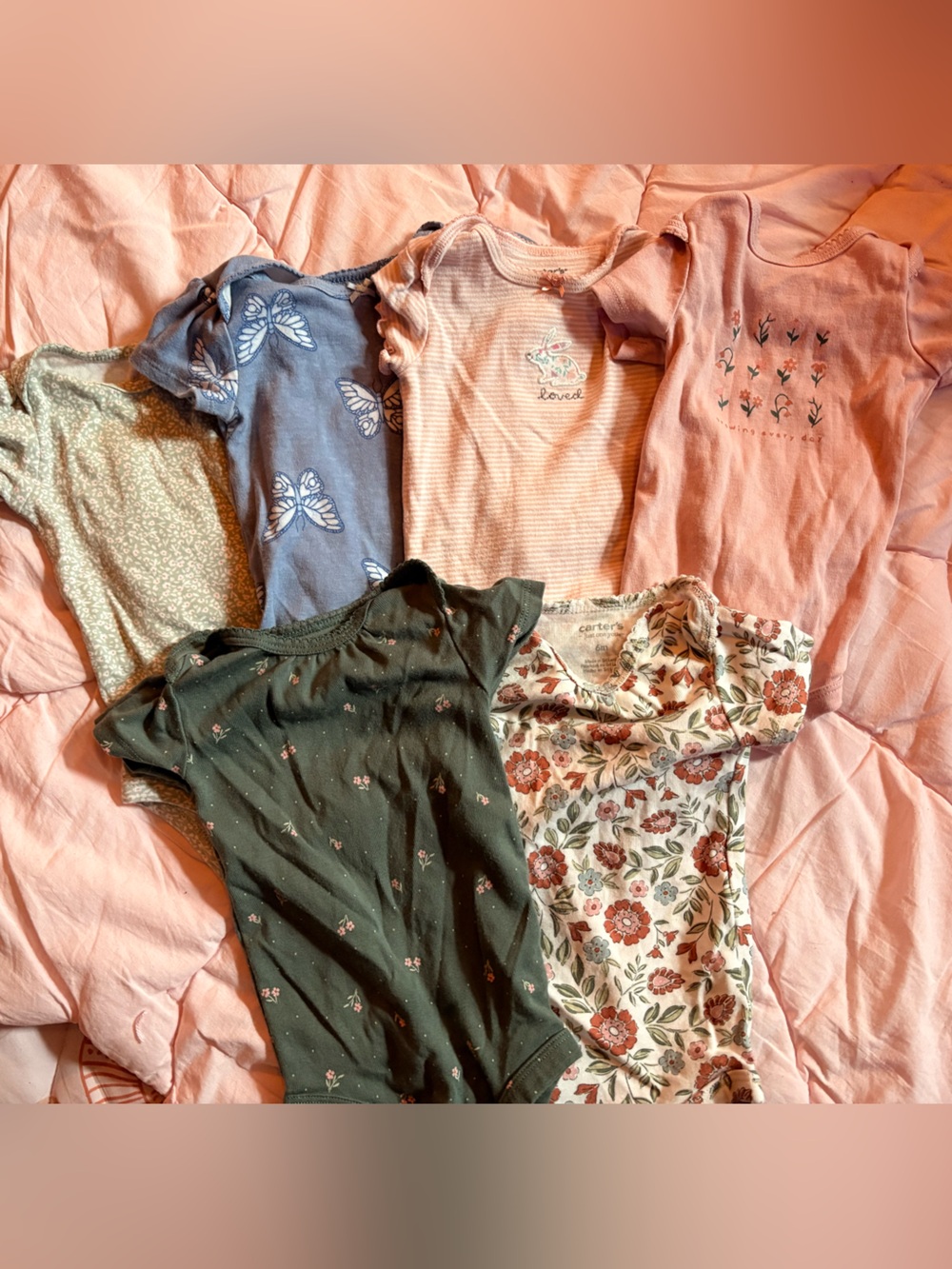 Mixed Floral & Patterned Babygirl Onesies - Assorted Colors